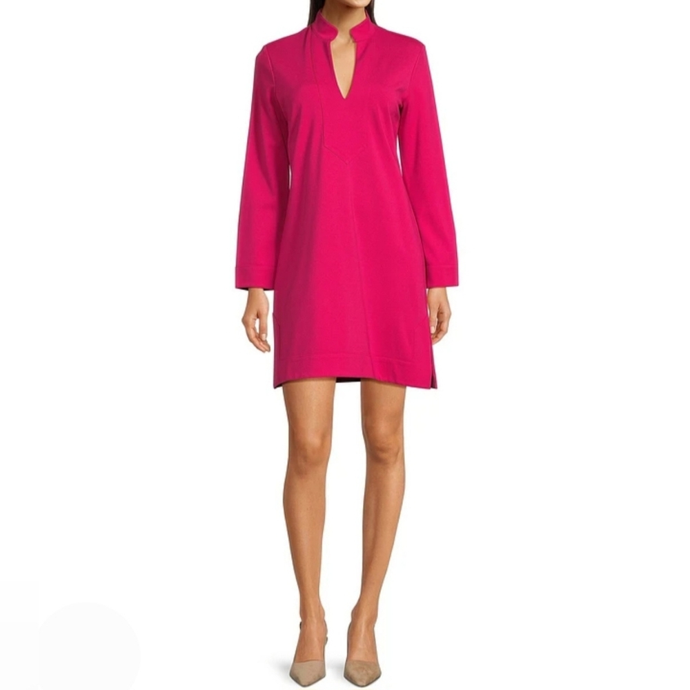 Jude Connally Hot Pink Keyhole Shift Mini Dress